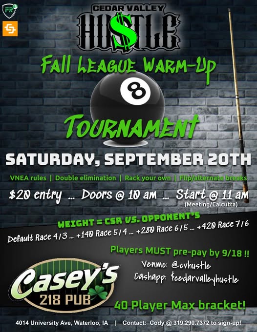 Tournament flyer / rules image